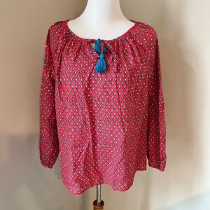 NWT JCrew Red Patterned Women's Top